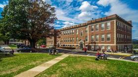 Students busy on the Quad